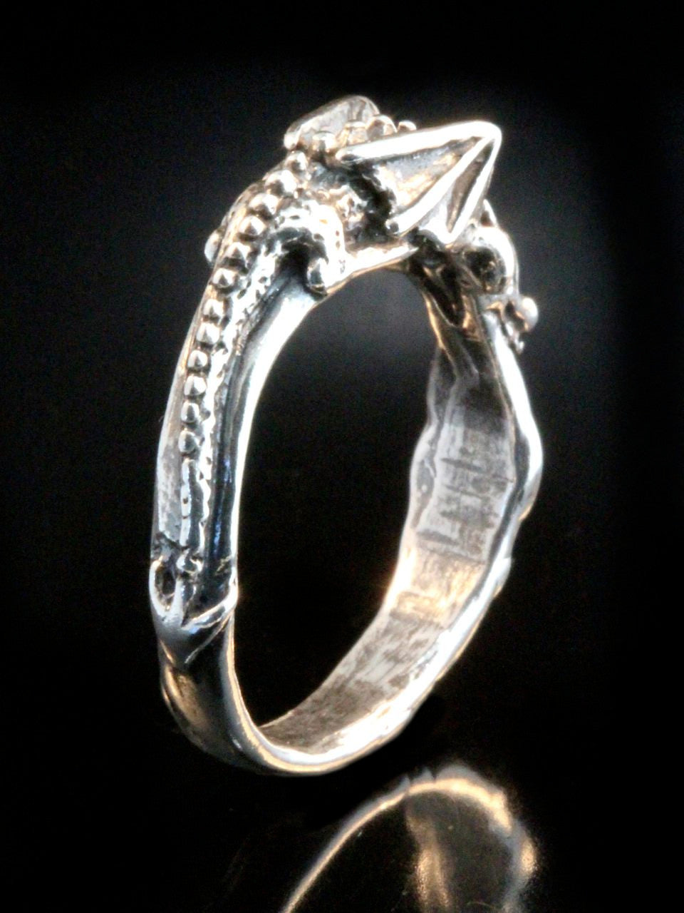 Flame Dragon Ring Band - Silver