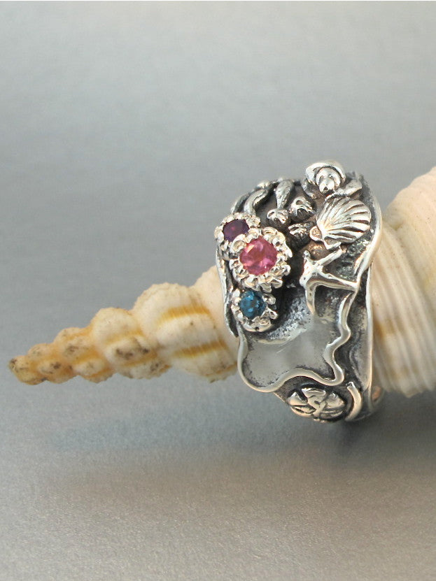 Amethyst, Pink Tourmaline and Blue Topaz