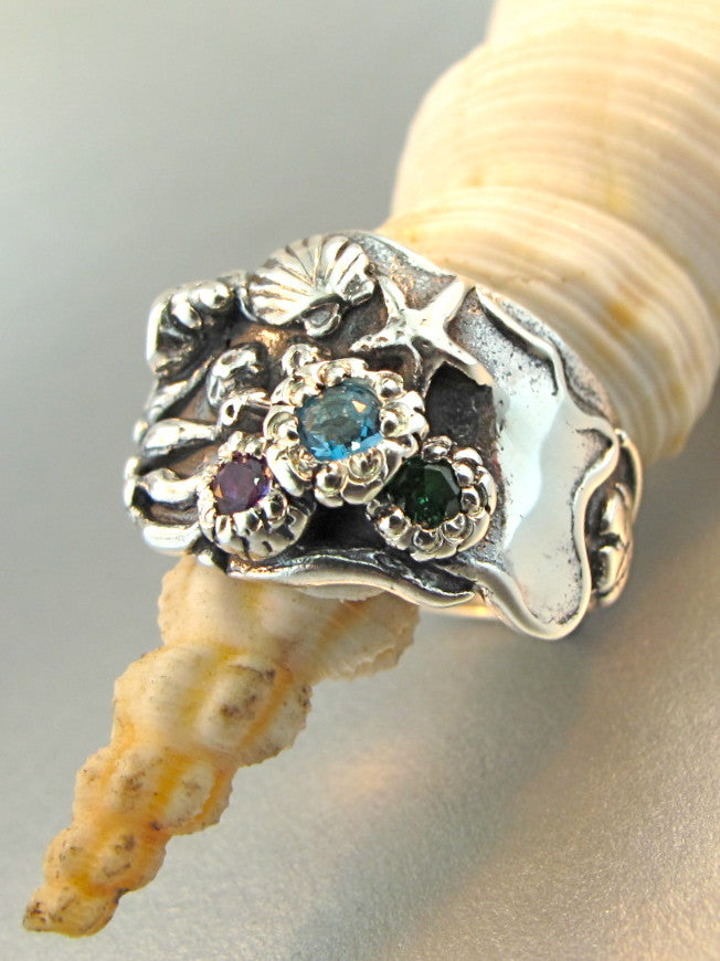 Amethyst, Blue Topaz, and Tsavorite