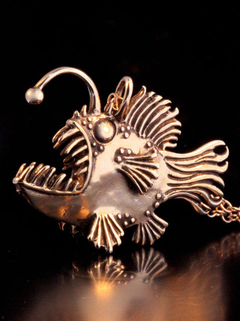 Large Bronze Angler Fish Pendant