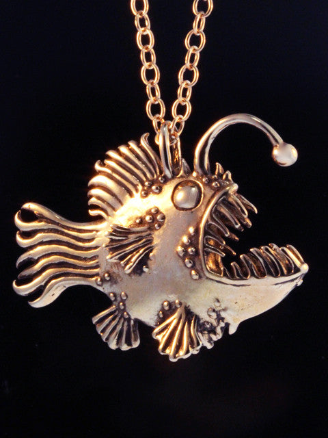 Large Bronze Angler Fish Pendant