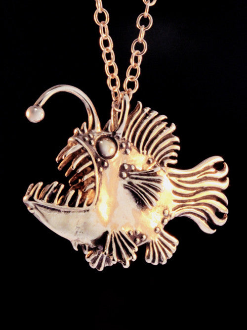 Large Bronze Angler Fish Pendant