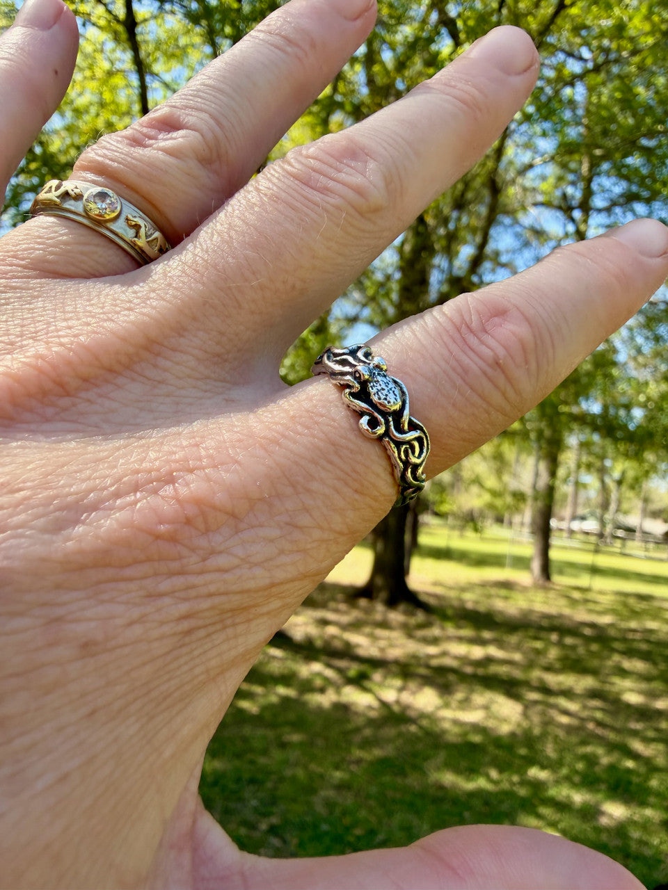 Tentacle Twist Ring in Sterling Silver